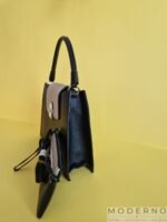Elegantan set ženskih torbi od eko kože Dona  Crna i Bež – slikano sa strane