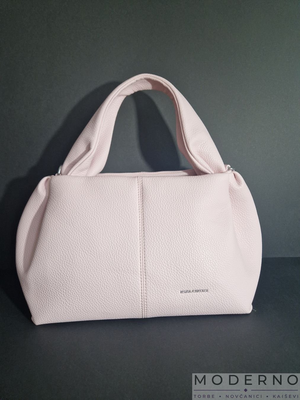 Elegantna ženska torba od eko kože Nora Soft roze Elegantna ženska torba od eko kože Nora Soft roze – moderna urbana torba