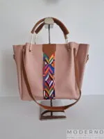 Ženski set 4u1, Sara roze: velika torba, mala torba, novčanik i futrola za kartice od eko kože - Image 4