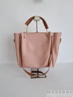Ženski set 4u1, Sara roze: velika torba, mala torba, novčanik i futrola za kartice od eko kože - Image 5