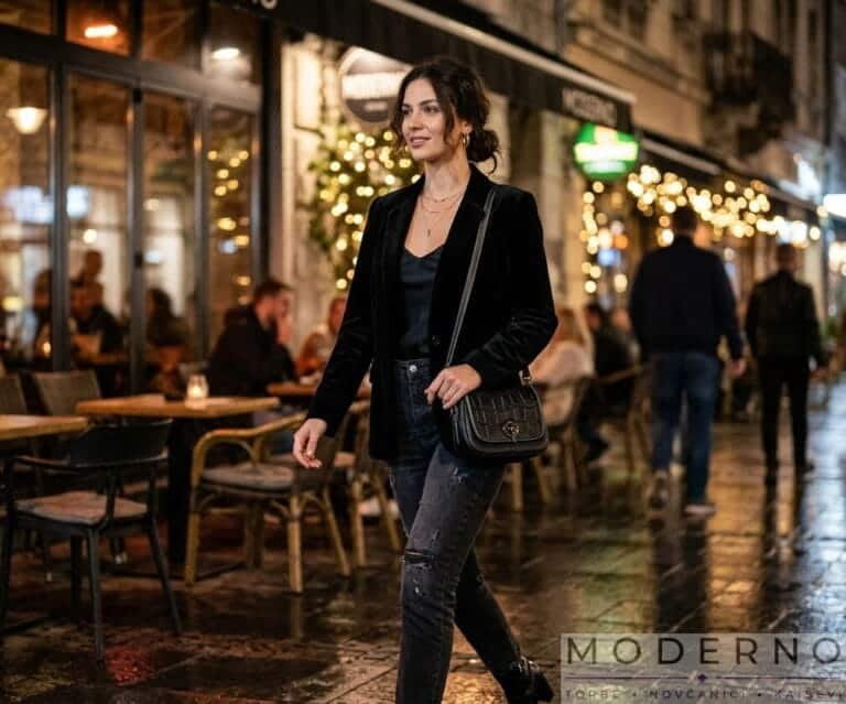 Model nosi žensku torbu Lea u izlasku